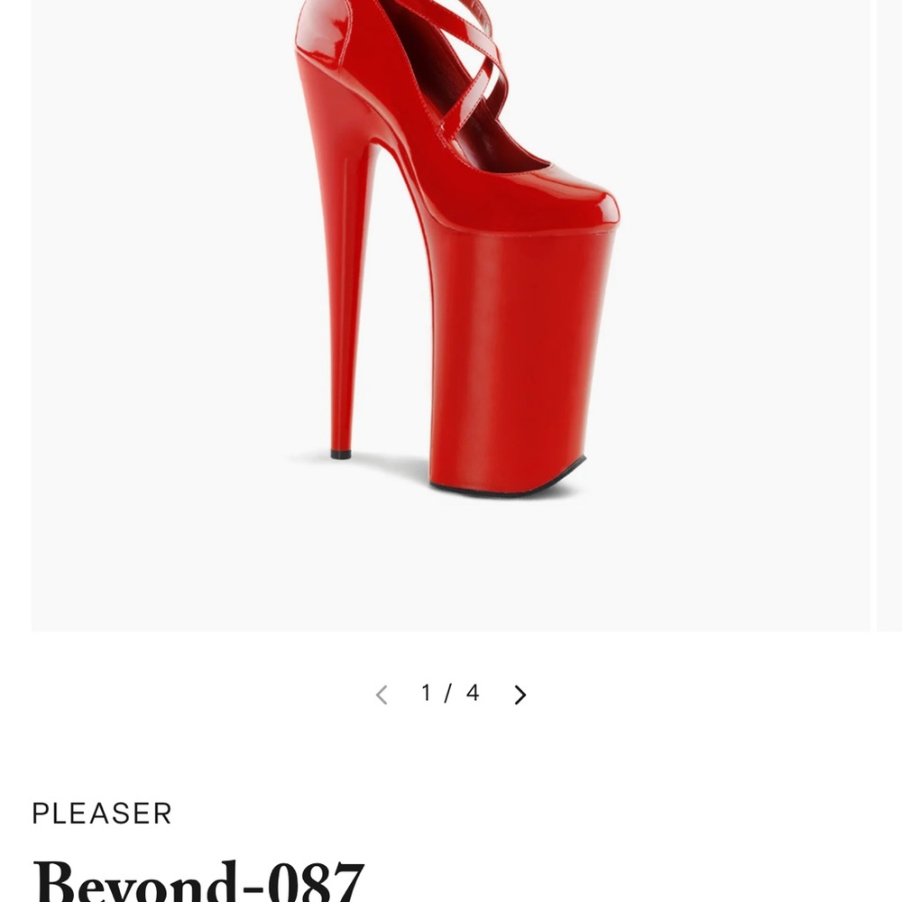 BNWT Pleaser 10” Red Platform Stiletto Heels - Picture 5 of 6